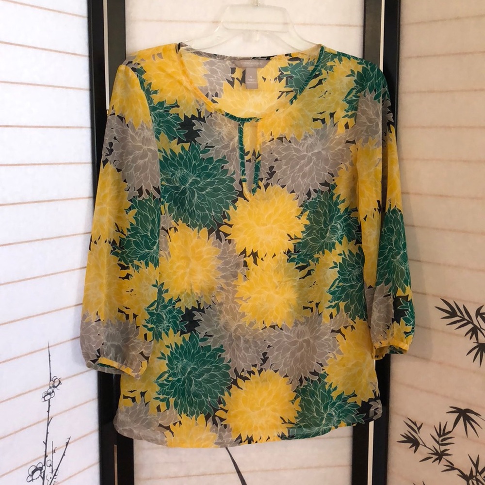 3 For $25 Banana Republic Sheer Floral Blouse Sz S